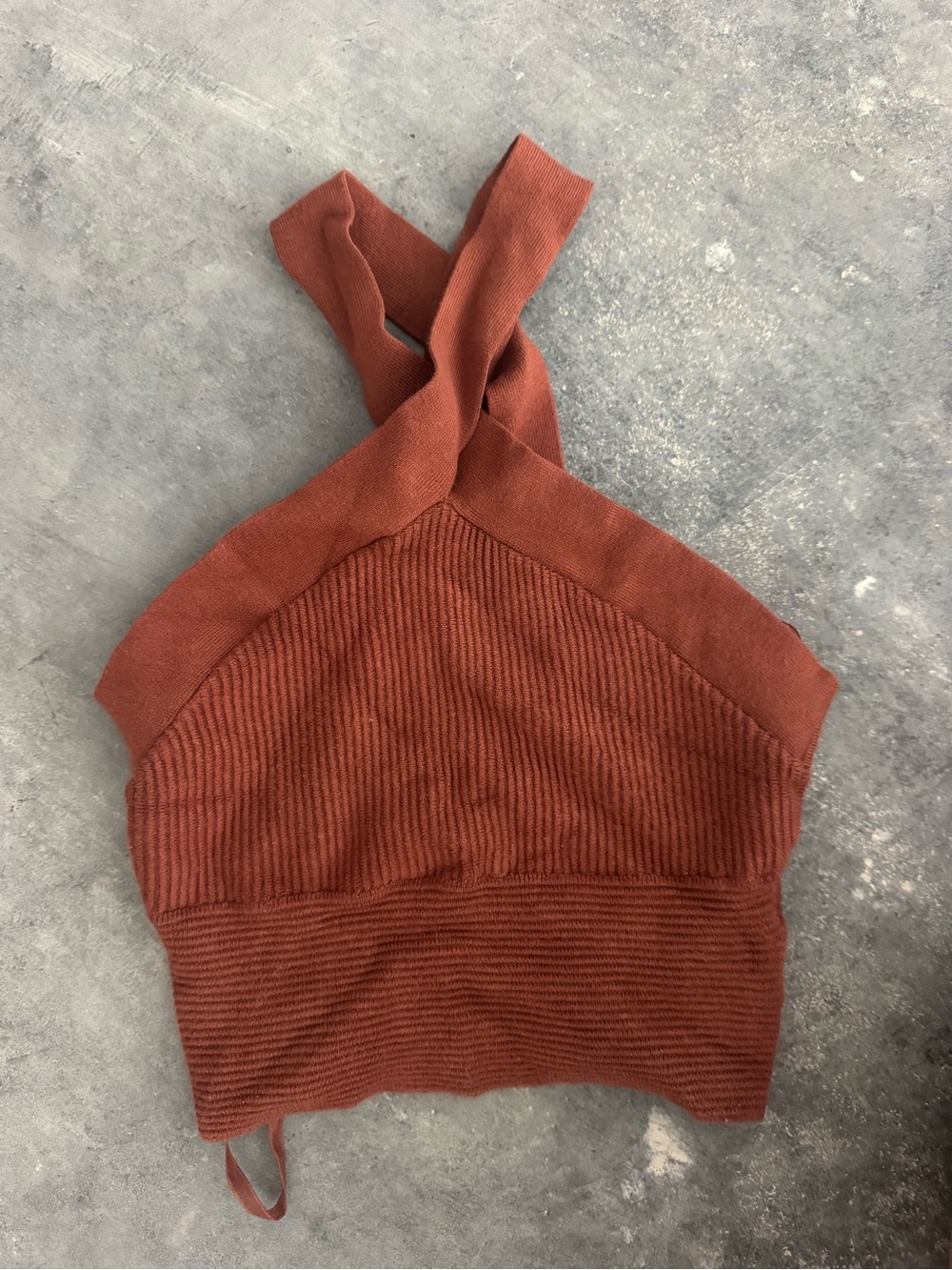 Abercrombie & Fitch Rust Knit Cross-Back Tank